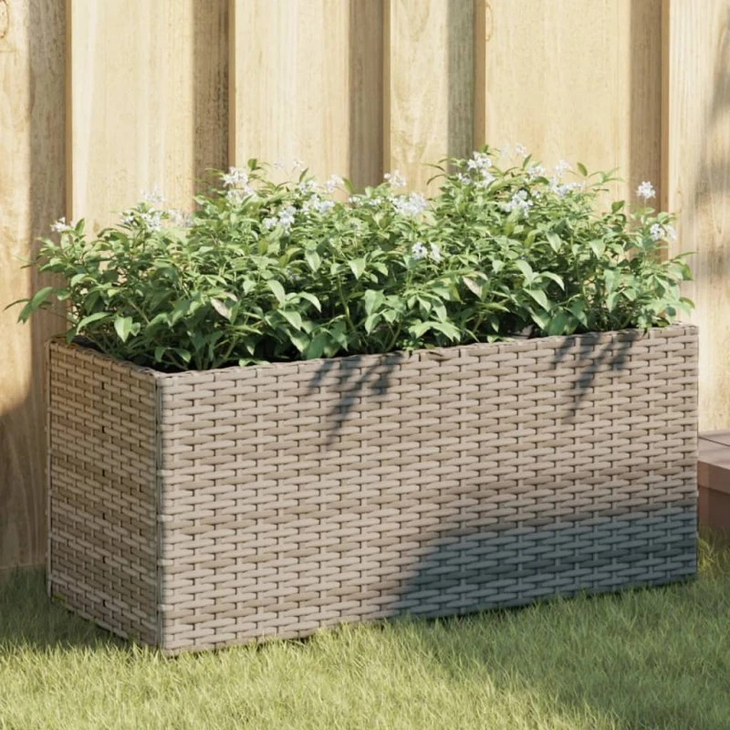 vidaXL plantekasse med hjul og 2 krukker 72x30x32 cm grå