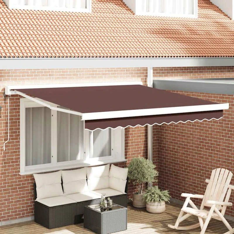 vidaXL Markise 300x250 cm Automatisk Brun