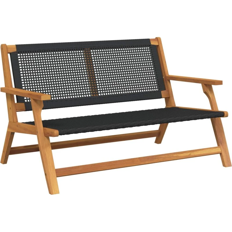 vidaXL Havemøbler Sort 122 x 78 x 73 cm Massivt Akacietræ