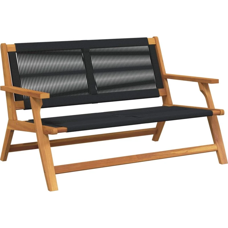 vidaXL Havemøbler Sort 122 x 78 x 73 cm Massivt Akacietræ
