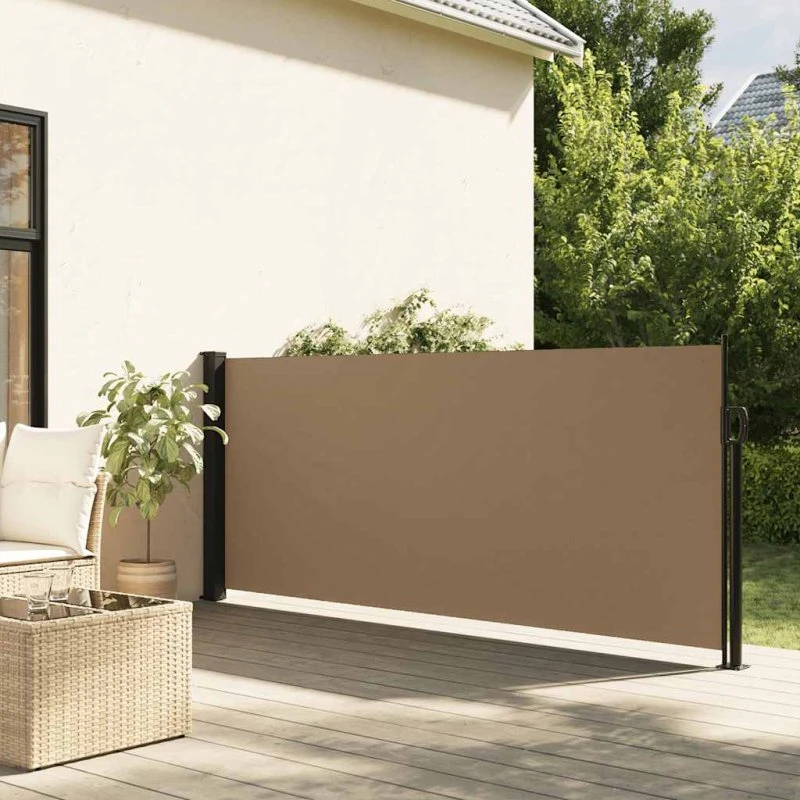 vidaXL sammenrullelig sidemarkise 120x500 cm gråbrun