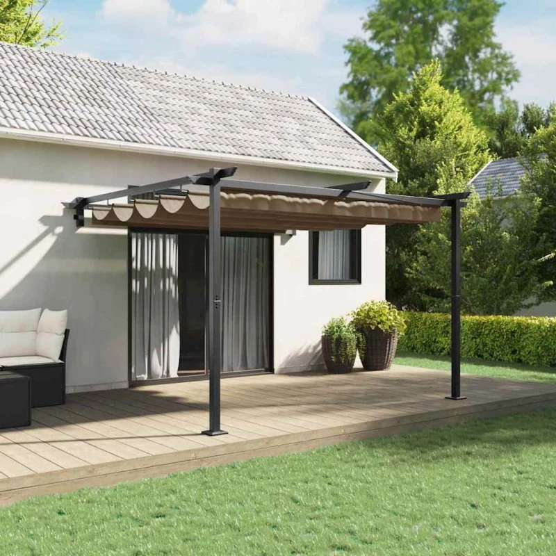 vidaXL Vægmonteret Pavillon Gråbrun 300x300x200 cm