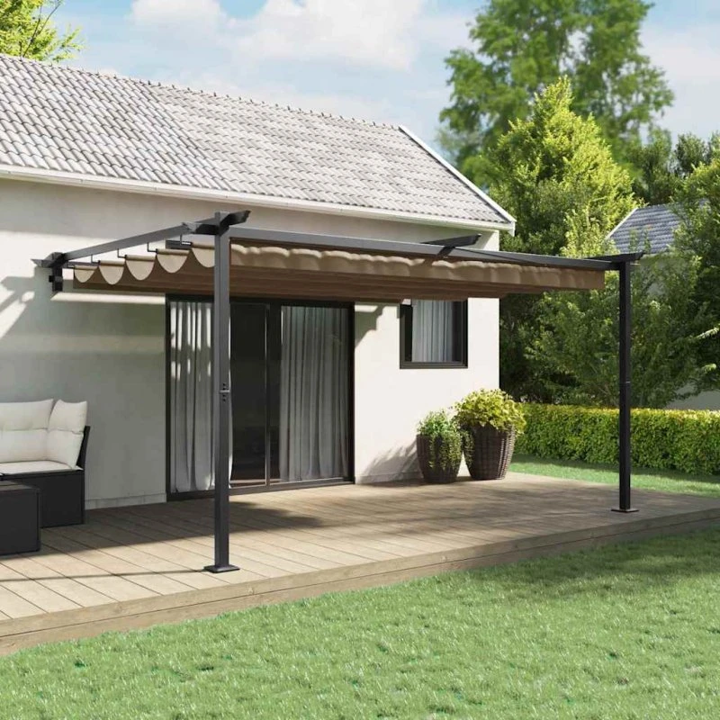 vidaXL Pavillon Gråbrun 400x300x200 cm Polyester