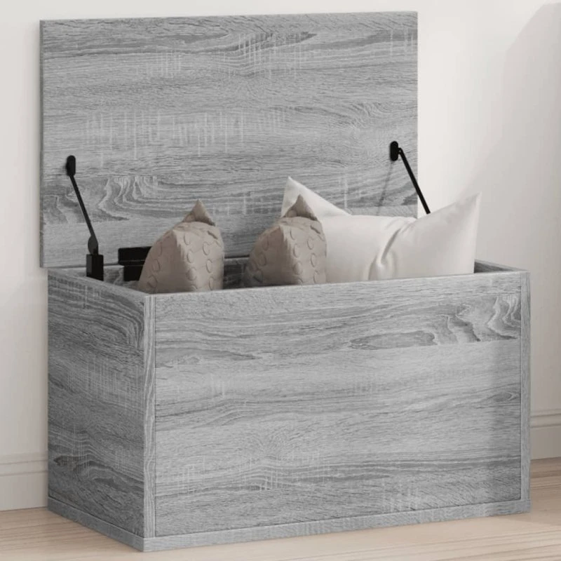 vidaXL Opbevaringsboks 60x35x35 cm konstrueret træ grå sonoma-eg