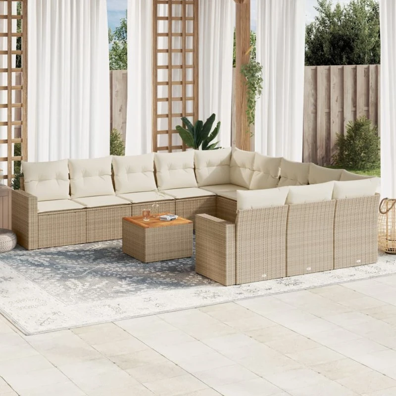 Sofasæt Til Haven 12 Dele Polyrattan Beige