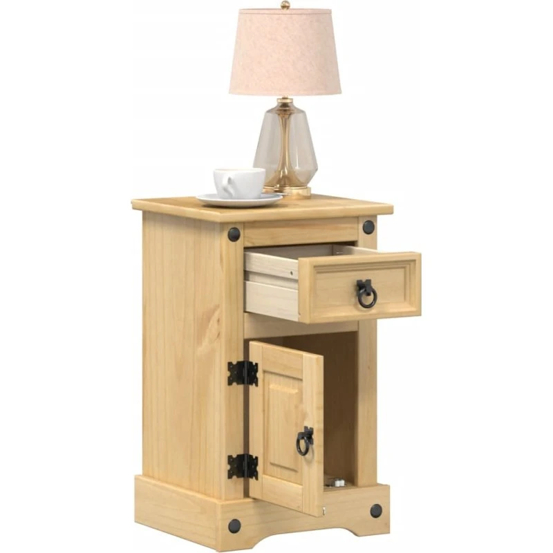 vidaXL Sengebord Corona 35x32,5x58 cm i massivt fyrretræ