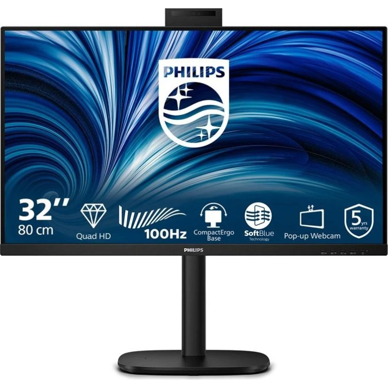 Philips 32B2U3601H 32" QHD 100Hz IPS USB-C med webcam