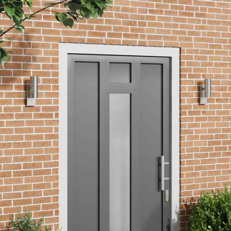 vidaXL Udendørs Væglampe 2 stk Sølv 7 x 10 x 22 cm Rustfrit Stål