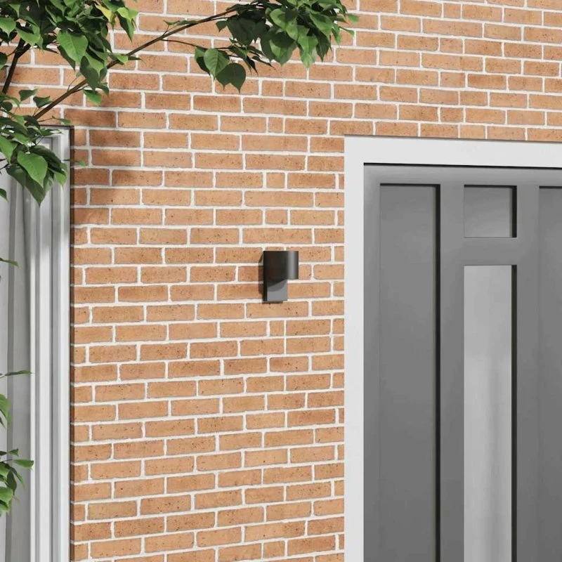 vidaXL Udendørs Væglampe Sort 12 x 7 x 15 cm Rustfrit Stål