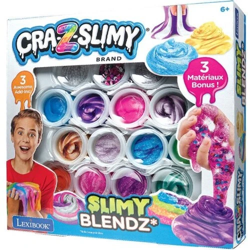 Cra-Z-Art Slimy Blendz Kit – 12 farver med glitter, skum & perler
