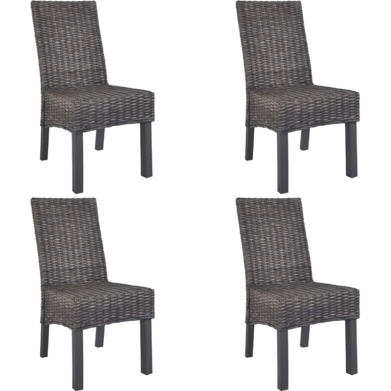vidaXL Spisebordsstole 4 stk. Kubu-rattan & Mangotræ Brun