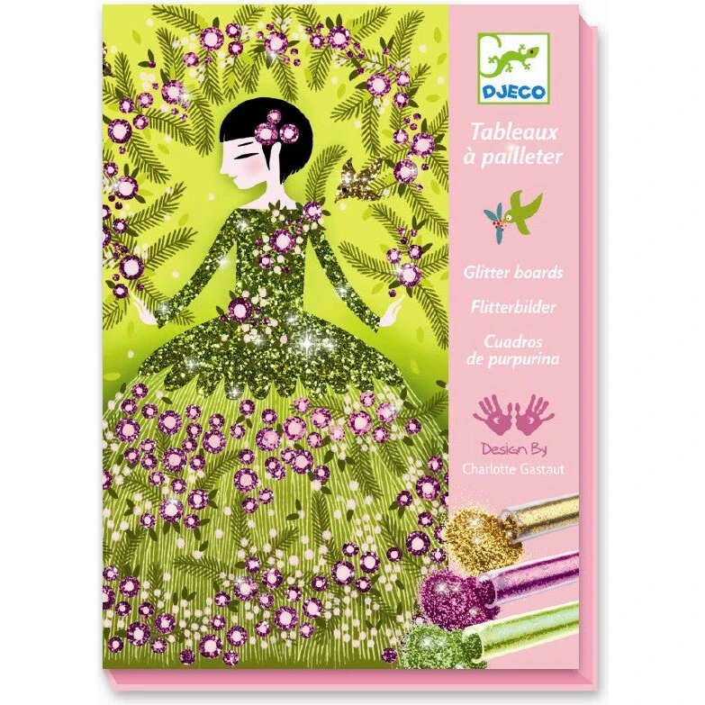 Djeco Kreativ æske: Glimmerbilleder - Kjoler