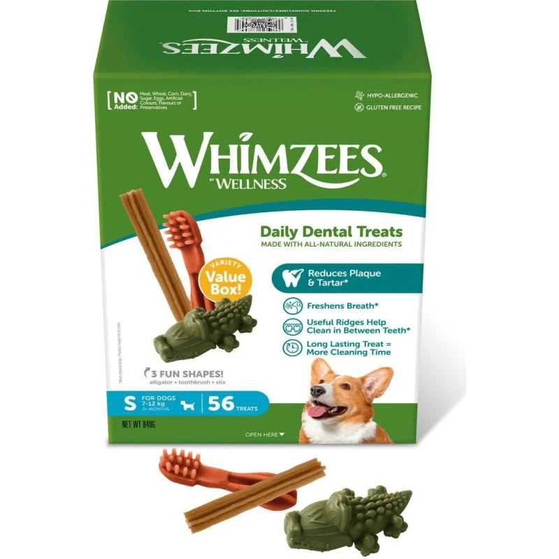 Whimzees Daily Dental Treats, 56 stk, små hunde