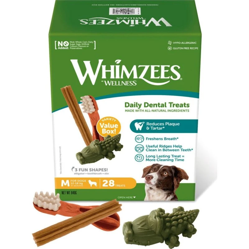 Whimzees Daily Dental Treats M, 28 stk