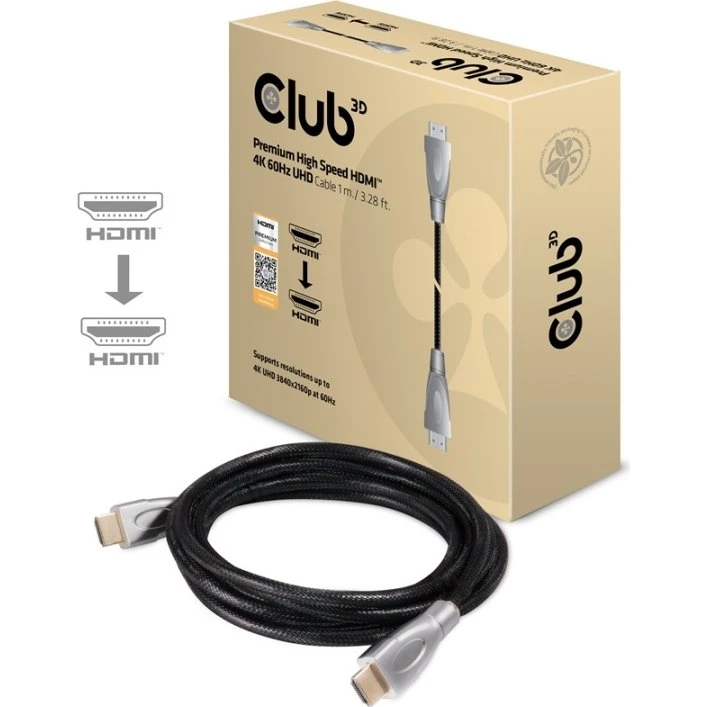 Club 3D HDMI 2.0 4K 1m Sort