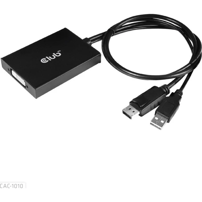Club 3D CAC-1010 DisplayPort til DVI-D aktiv adapter, 60 cm, sort