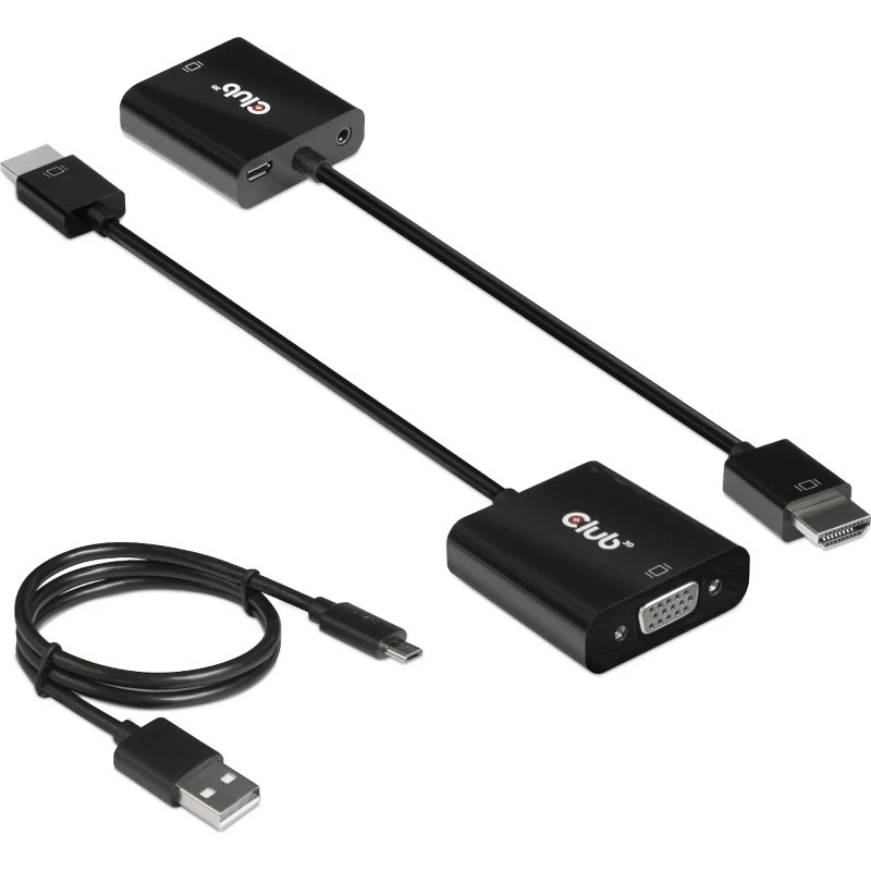 Club 3D CAC-1302 HDMI til VGA Adapter, Sort