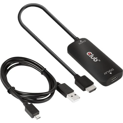 Club 3D HDMI til USB-C Videoadapter 26 cm, aktiv, sort