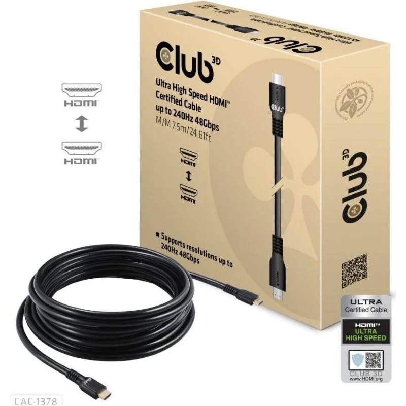 Club 3D CAC-1378 HDMI 2.1 kabel 7,5 m sort