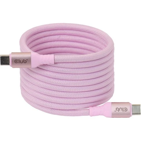 Club 3D USB-C kabel 2m, pink, magnetisk, 240 W