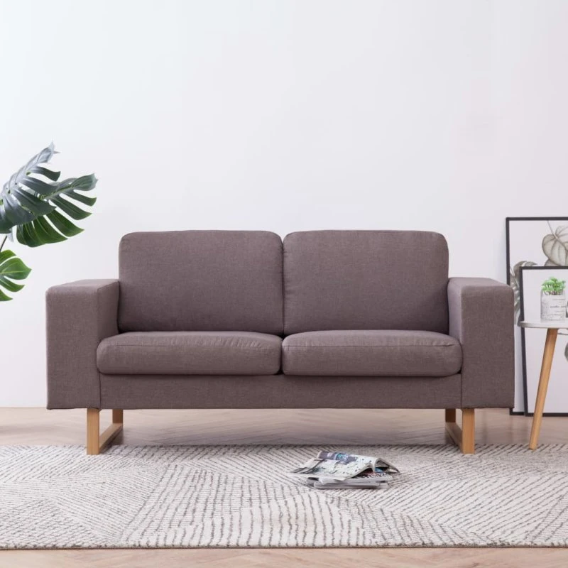 vidaXL 2-personers sofa gråbrun stof