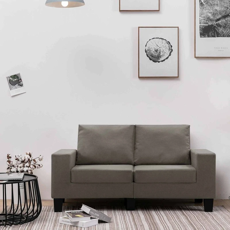 vidaXL Sofa Gråbrun 2-sædet Stof