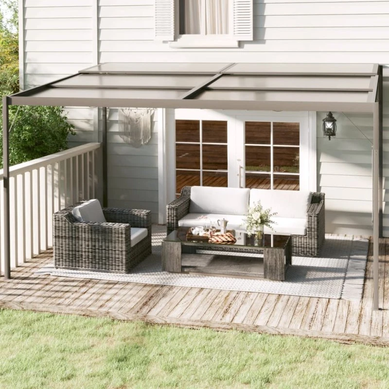 vidaXL pavillon 4x3x2,5 m aluminium/stål antracitgrå