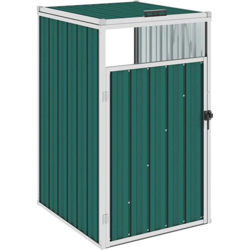 vidaXL skraldespandsskur 72x81x121 cm grøn stål