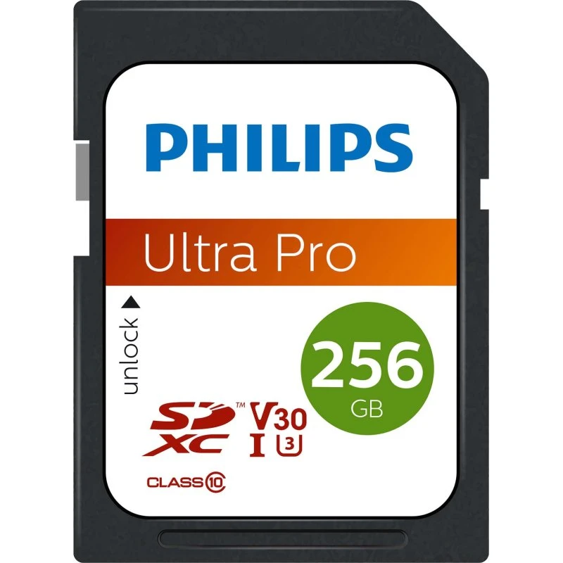 Philips Ultra Pro 256GB SDXC, 100MB/s, V30/U3