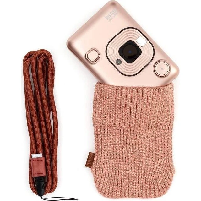 Fuji Instax Mini LiPlay Strikket Cover - Blush Gold
