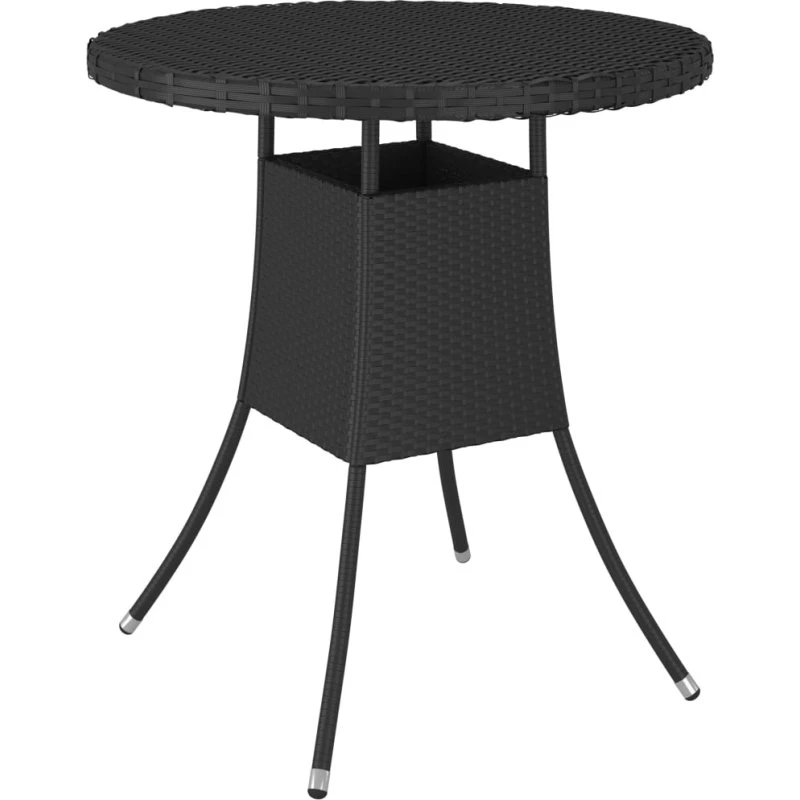 vidaXL havebord 70x70x73 cm polyrattan sort
