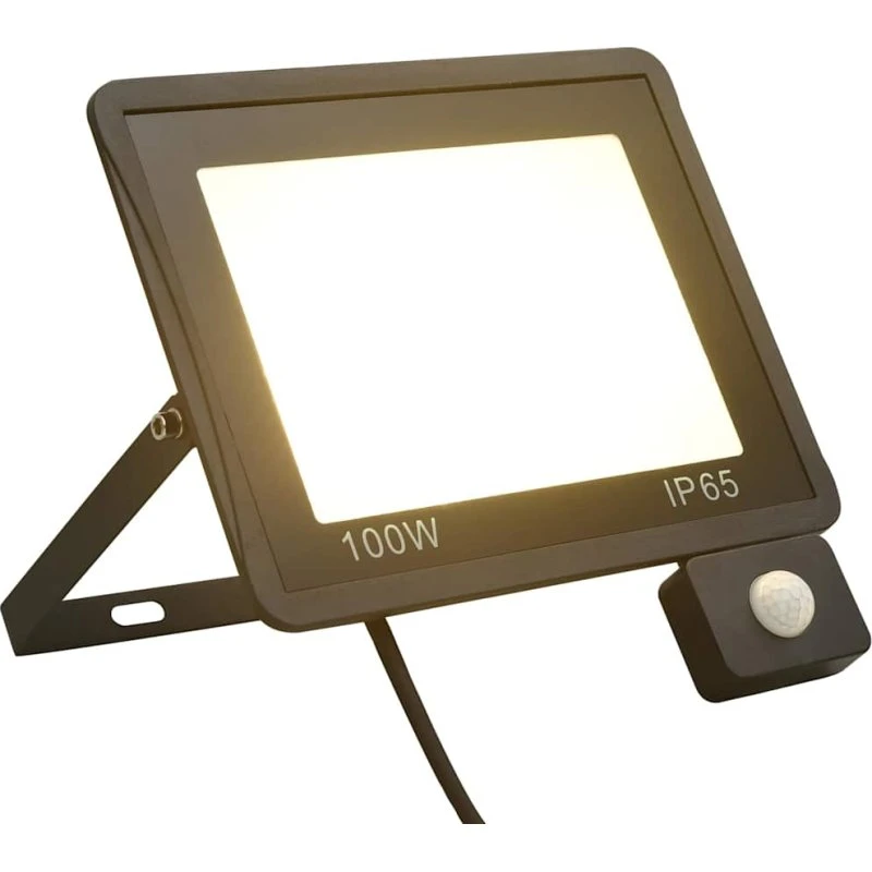vidaXL LED-projektør 100 W varm hvid med sensor