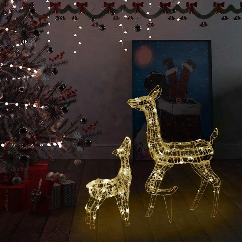 vidaXL Rensdyrfamilie 160 LED Akryl Varm Hvid