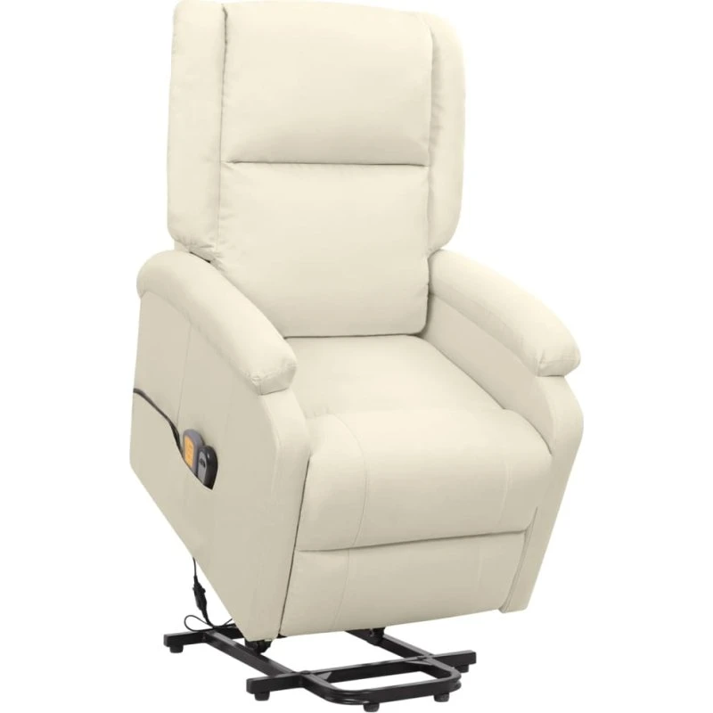 vidaXL Løftestol med Massage, Creme
