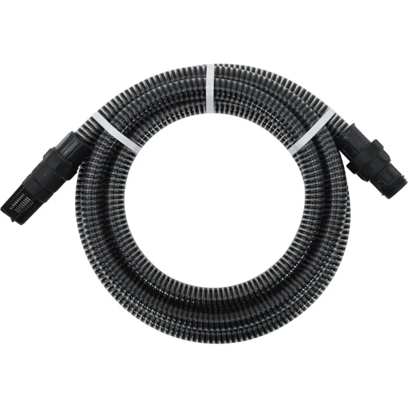 vidaXL sugeslange 1" 7 m med messingkoblinger, sort