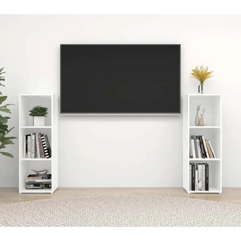 vidaXL tv-skabe 2 stk. 107x35x37 cm hvid konstrueret træ