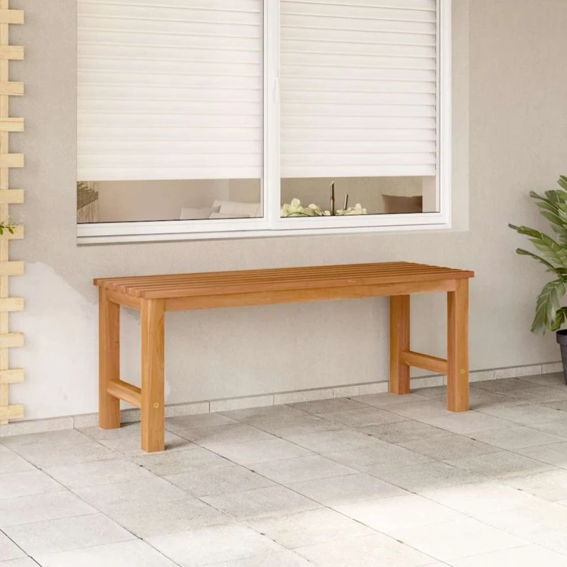 vidaXL Havebænk 114 cm massivt teaktræ