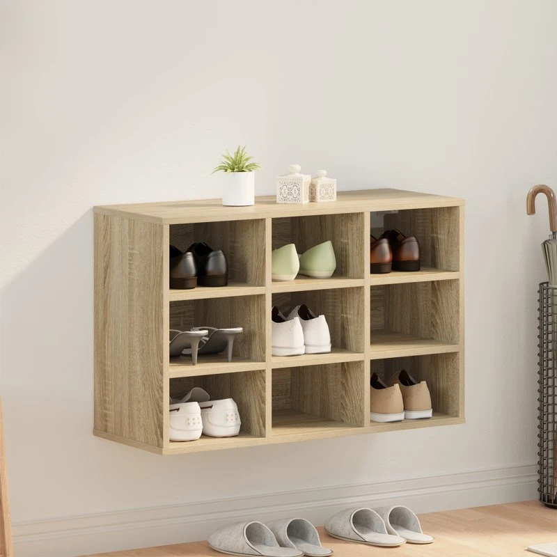 vidaXL Sko Skab Sonoma-eg 77,5 x 30 x 51 cm Konstrueret Træ