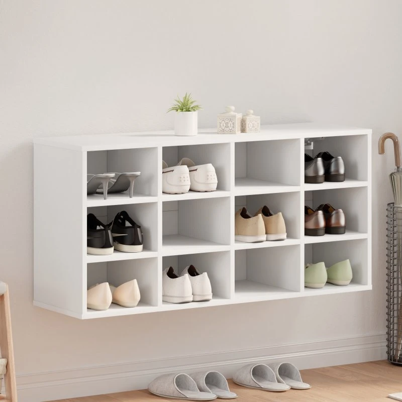vidaXL Sko Skab Hvid 103x30x51 cm Konstrueret Træ