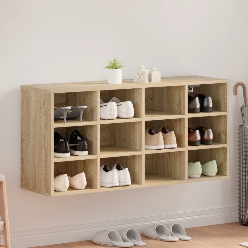 vidaXL Sko Skab Sonoma-eg 103 x 30 x 51 cm Konstrueret Træ