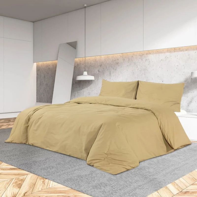 vidaXL Sengetøj 200x200 cm Let Mikrofiberstof Gråbrun