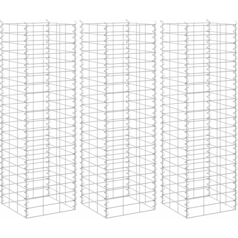 vidaXL Gabion-højbede 3 stk. 30x30x100 cm jern