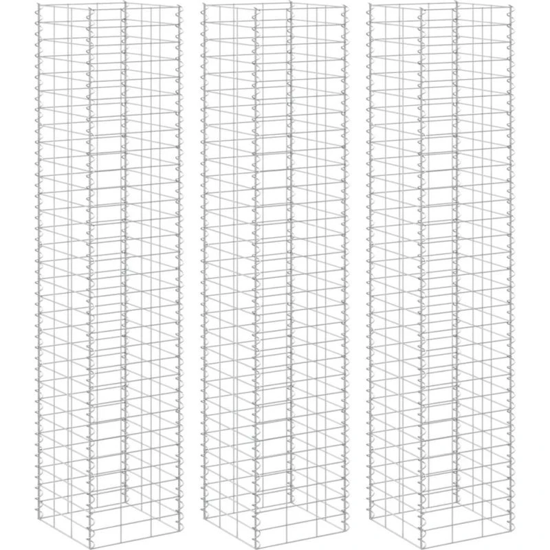 vidaXL Gabion-højbede 3 stk. 30x30x200 cm jern