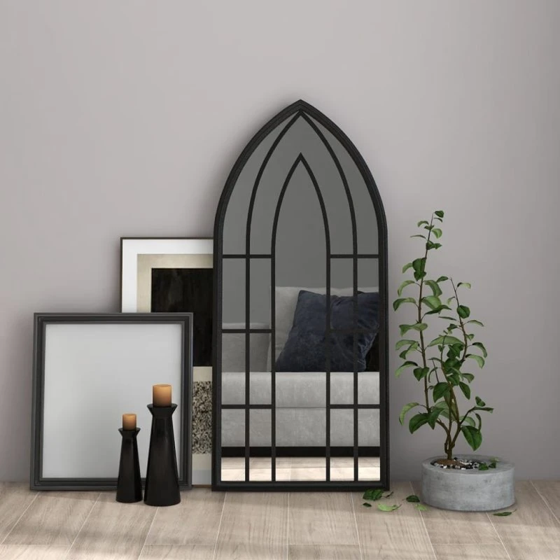 vidaXL Spejl 100x45 cm Jern Sort