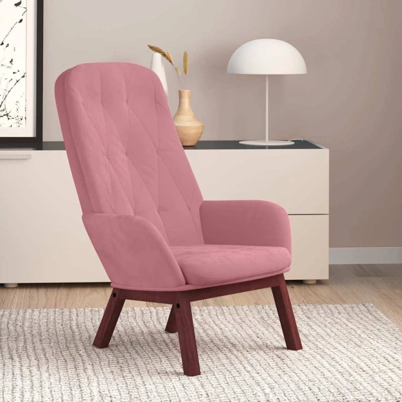 vidaXL Lænestol Fløjl Pink