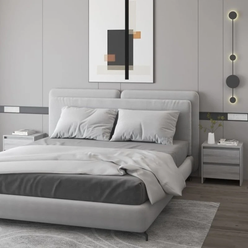 vidaXL Sengeborde 2 stk. 45x34,5x44,5 cm grå sonoma-eg konstrueret træ