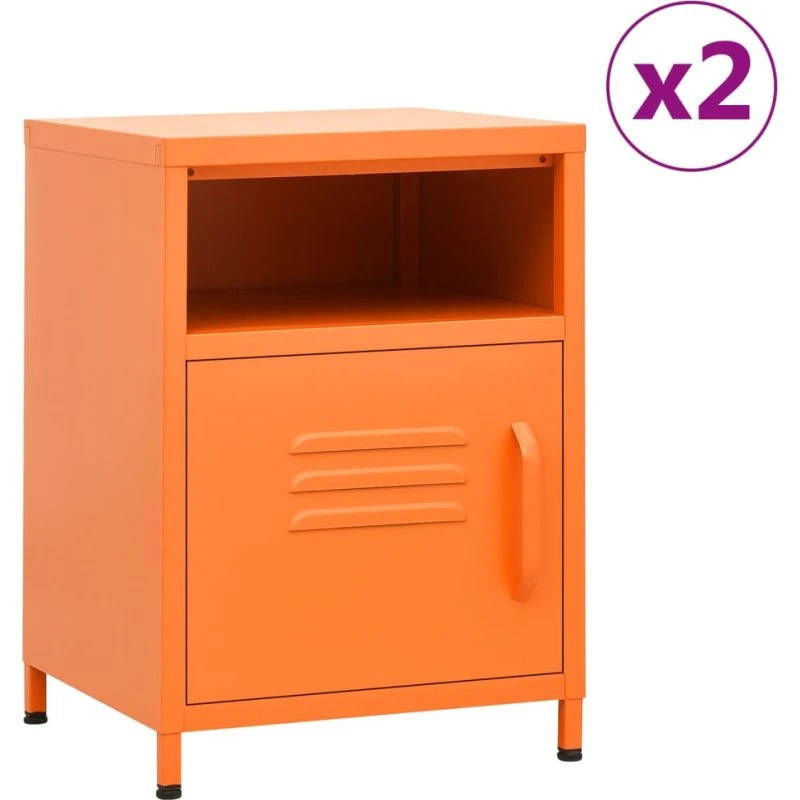 vidaXL Natborde 2 stk. 35x35x51 cm Stål Orange