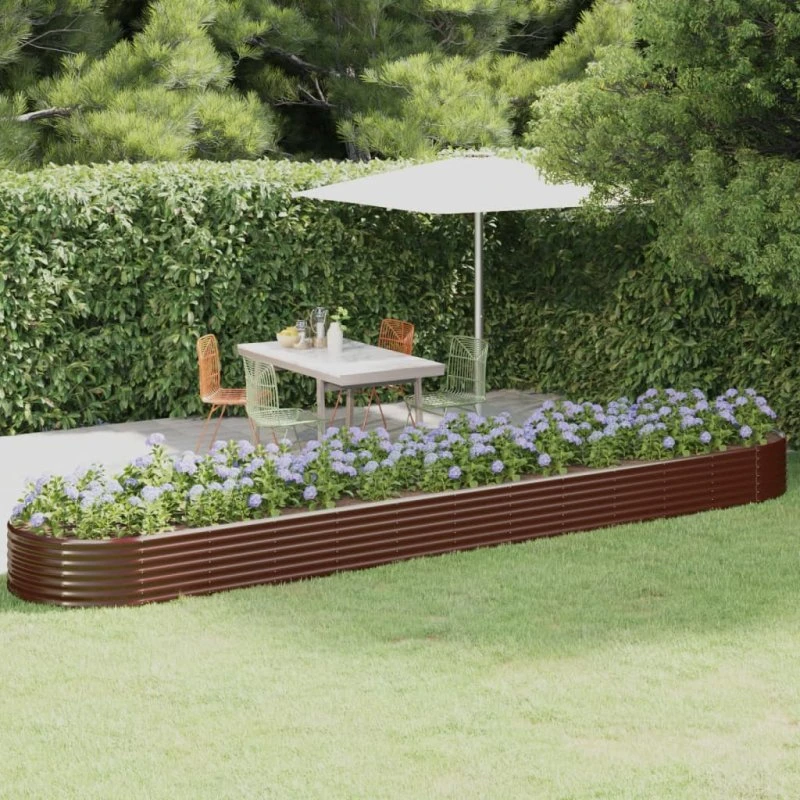 vidaXL Plantekasse 507x100x36 cm galvaniseret stål brun