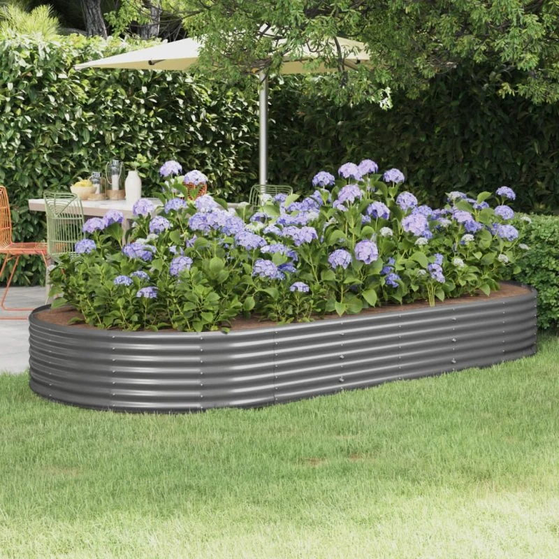 vidaXL Plantekasse 296x140x36 cm galvaniseret stål grå