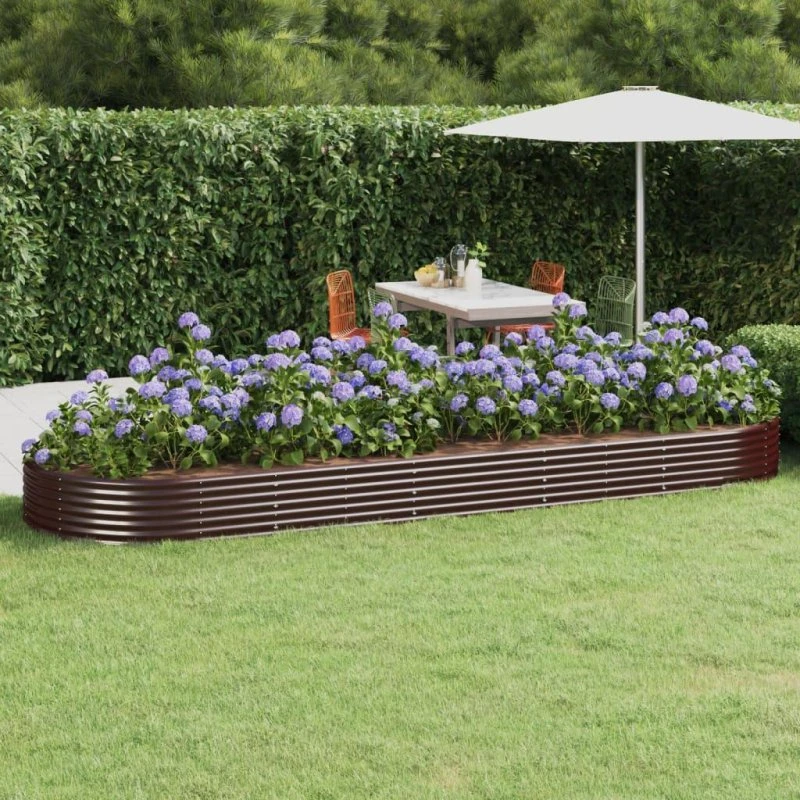 GardenPro Plantekasse 450x140x36 cm brun galvaniseret stål